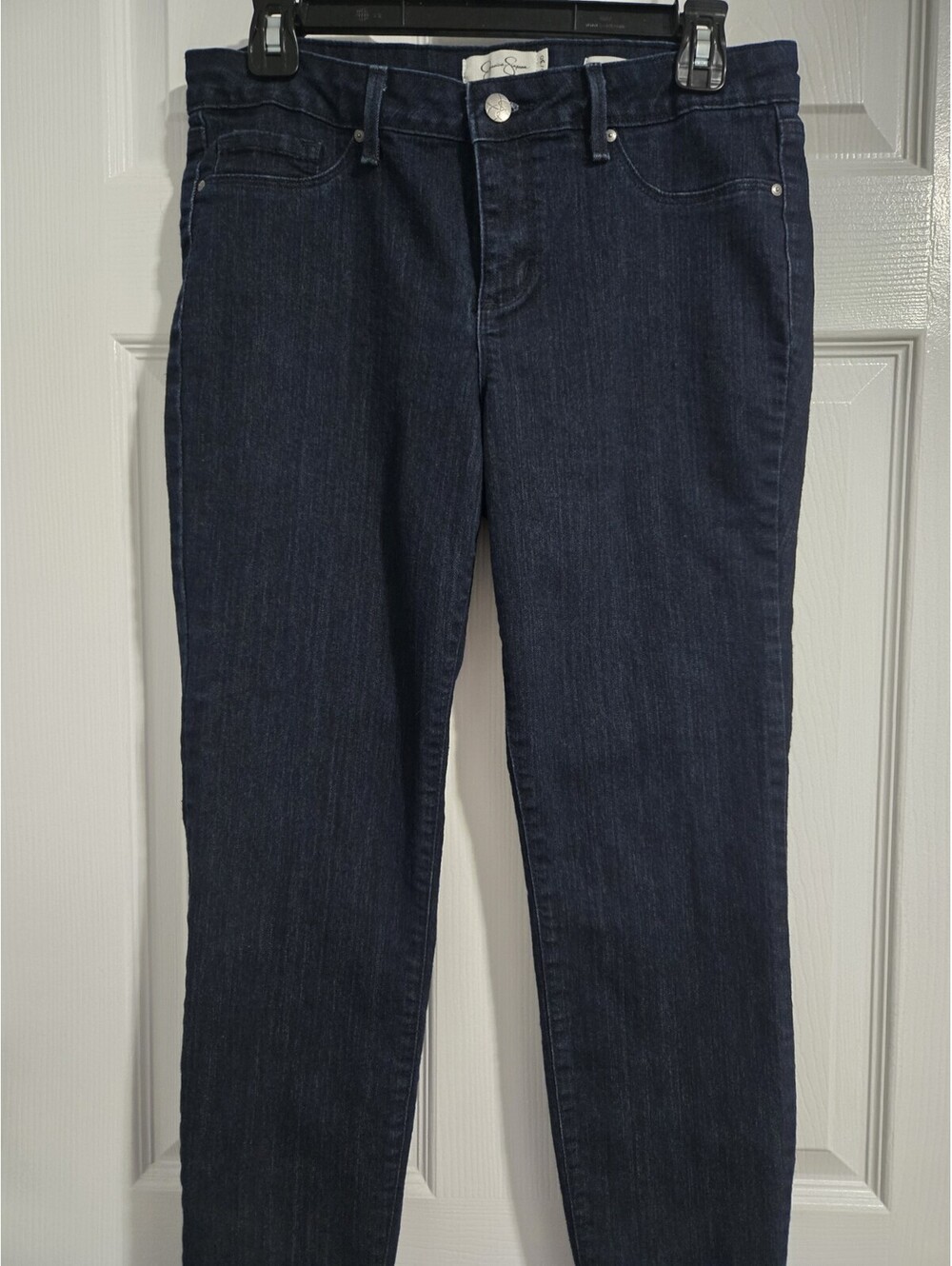 Jessica Simpson Kiss Me Super Skinny Jeans Womens Size 10 / 30 Dark Wash Stretch - Picture 2 of 15